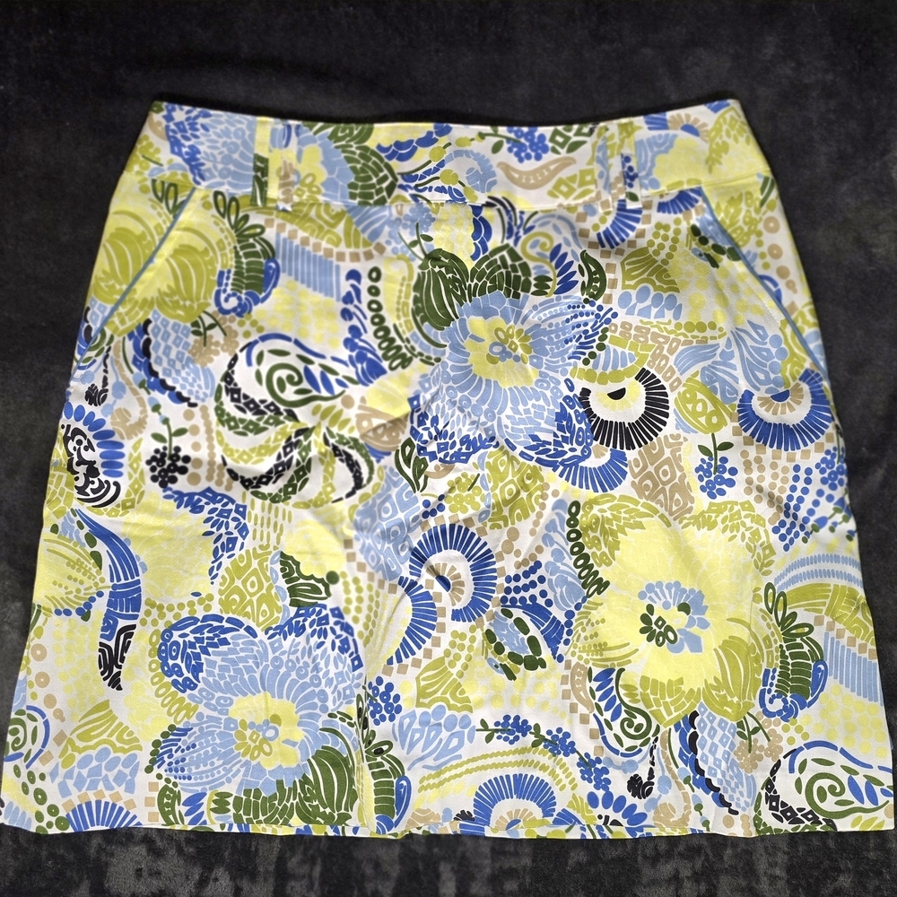Sport Haley Floral Print Skirt - Blue, Yellow, Green With Shorts Golf 6